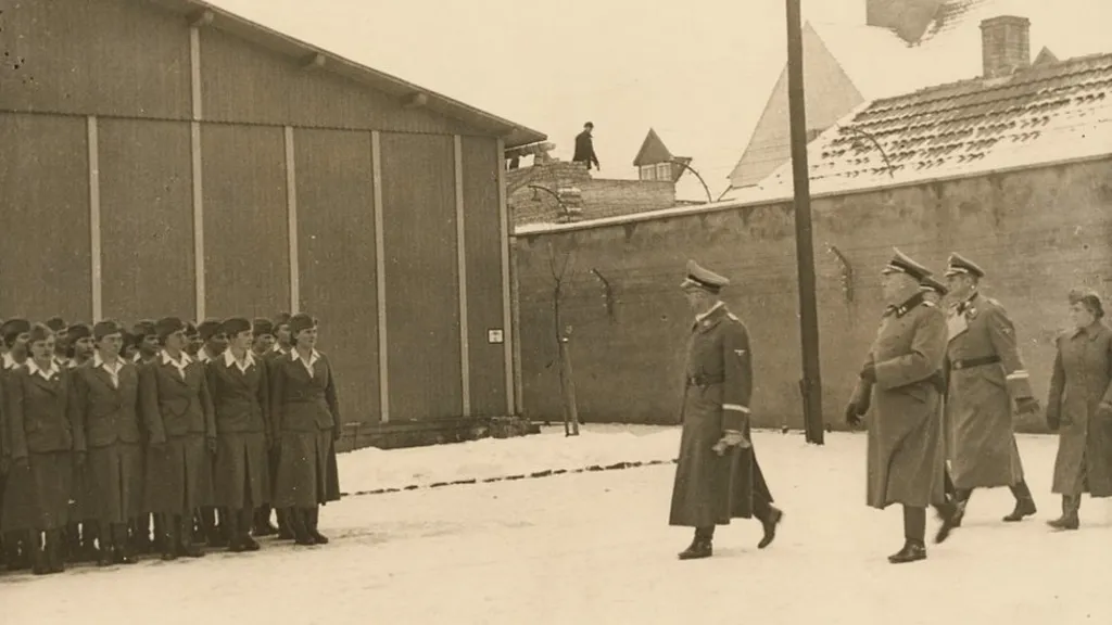 Heinrich Himmler visita il campo di concentramento di Ravensbruck nel gennaio del 1941. Fonte BBC