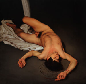 Roberto Ferri, Il Martire, 2016, olio su tela, 60x 60 cm. Courtesy Roberto Ferri