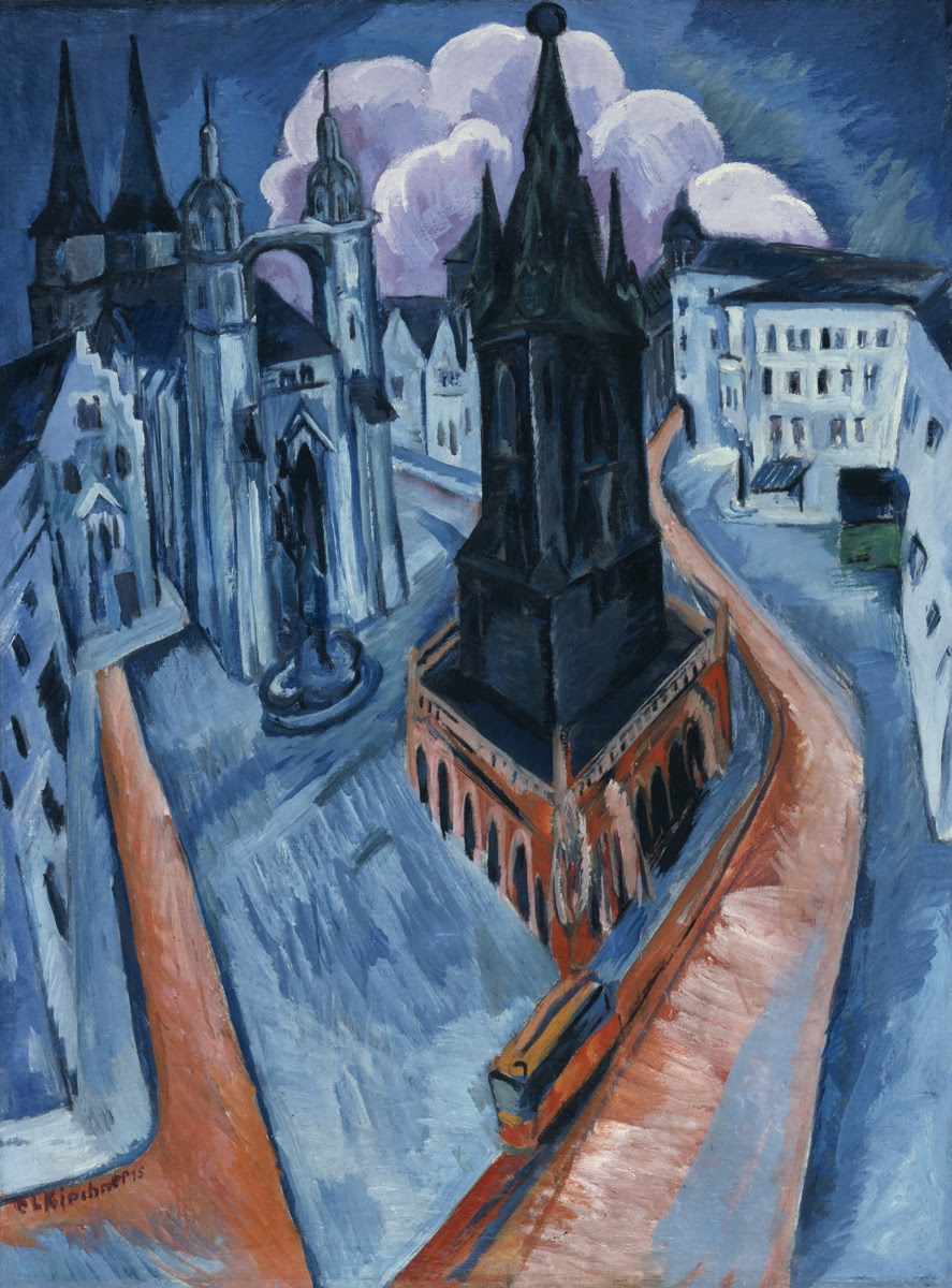 Der Rote Turm in Halle di Ernst Ludwig Kirchner