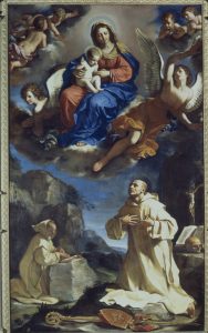 San Bruno in adorazione della Madonna col Bambino in gloria di Giovan Francesco Barbieri detto il Guercino