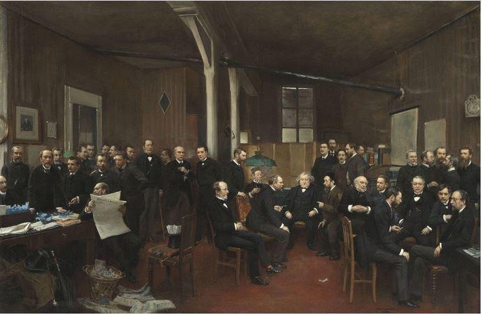 La sala della redazione di Jean Béraud