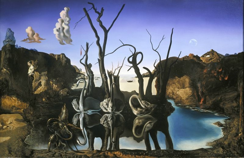 Cigni che riflettono elefanti di Salvador Dalí