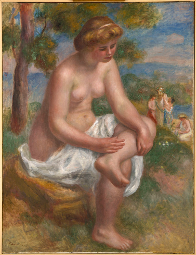 Bagnante seduta con paesaggio (Euridice) di Pierre-Auguste Renoir