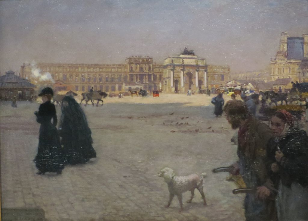 TstCrVerd01DiTeod La Place du Carrousel: rovine delle Tuileries di Giuseppe De Nittis