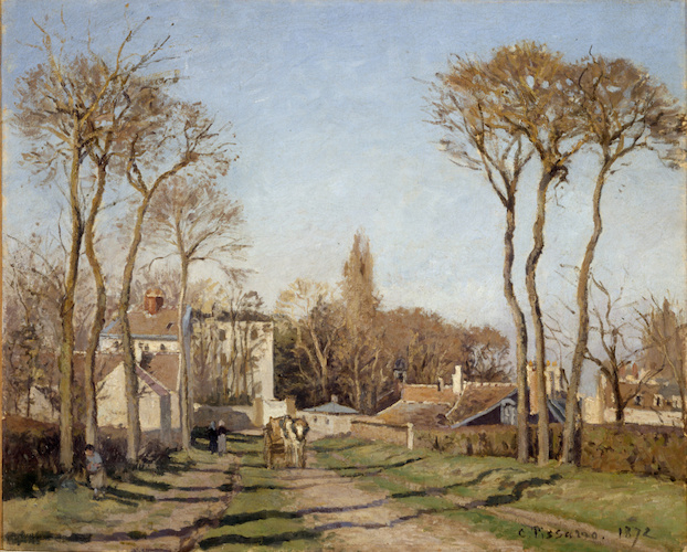 Entrée du village de Voisins di Camille Pissarro